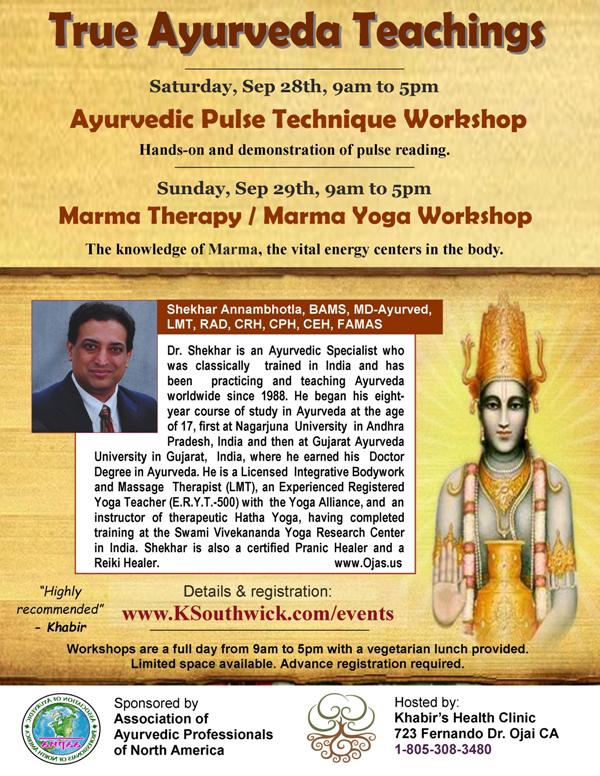  1-day About the Marma Therapy / Marma Yoga Workshop by Dr. Shekhar BAMS, MD-Ayurveda